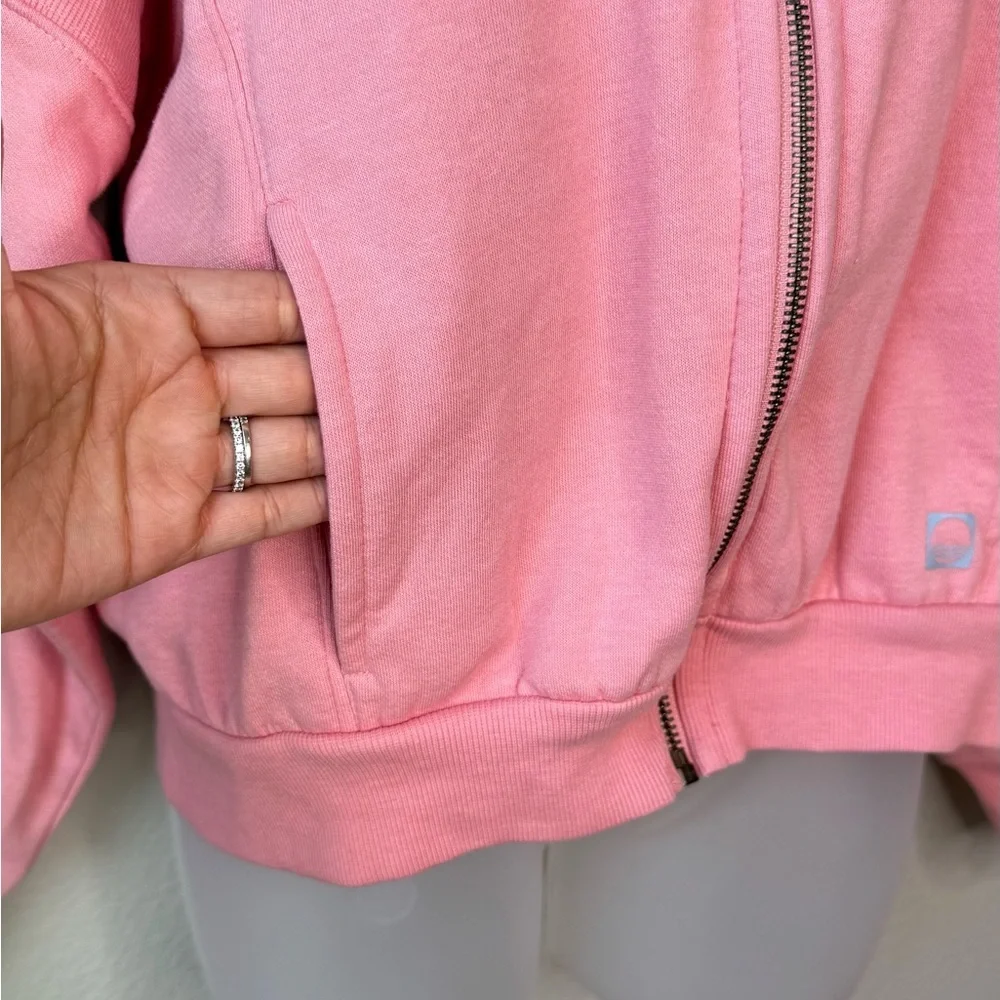 Daily Practice by Anthropologie Pink Fleece Jacket Full Zip Size Medium Like New - Picture 4 of 9